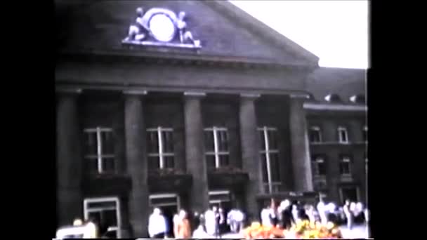 Biel Bienne Svizzera 1960 Train Station 1960 Video Vintage 8Mm — Video Stock