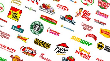 Dünyanın en ünlü fast food restoranlarının logoti koleksiyonu.