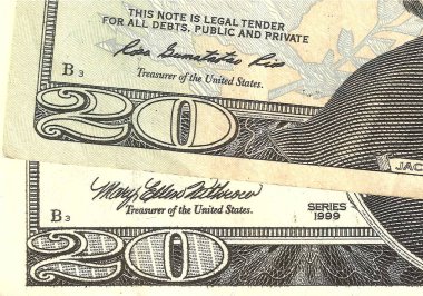 Seçici Odak Farklı 20 Dolarlık Banknotlar Serisi - 20 Dolar Nakit Para Tarzı