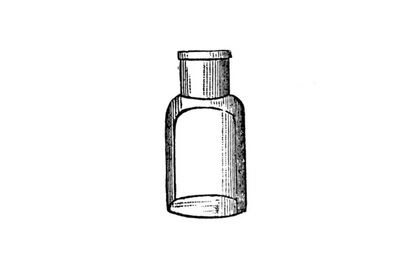 Skizze Einer Antiken Apothekenausrüstung Nahaufnahme Medizinischer Objekte — Stockfoto