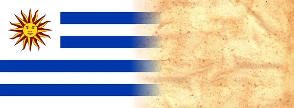 Σημαία Uruguay Πρωτότυπο Vintage Χαρτί Περγαμηνής Χώρο Για Κείμενο Σχέδιό — Φωτογραφία Αρχείου