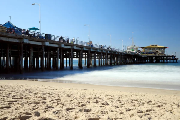 stock image Santa Monica, California - October 4, 2019: view of Santa Monica Pier from the Beach