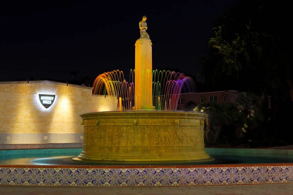 Beverly Hills Καλιφόρνια Οκτωβρίου 2019 Beverly Hills Electric Fountan Night — Φωτογραφία Αρχείου