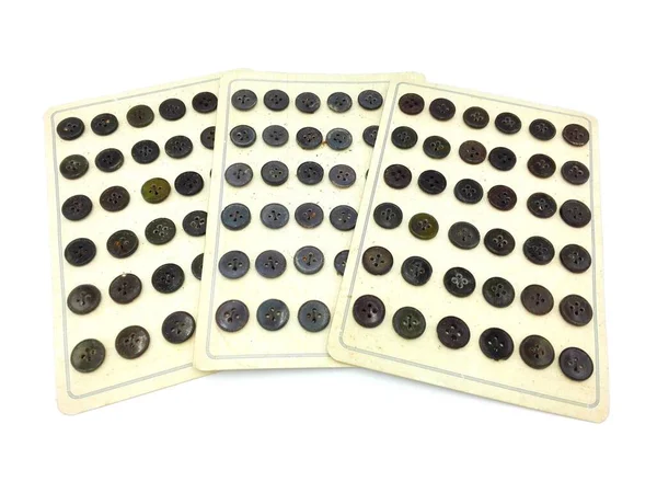 Klasik Terzi Düğmeleri Beyaz Arkaplanda Izole Edildi — Stok fotoğraf