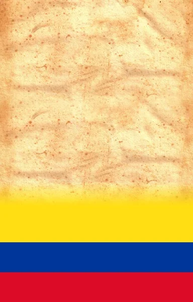 Colombia Flag Original Vintage Parchment Paper Space Your Text Design — Stock Photo, Image