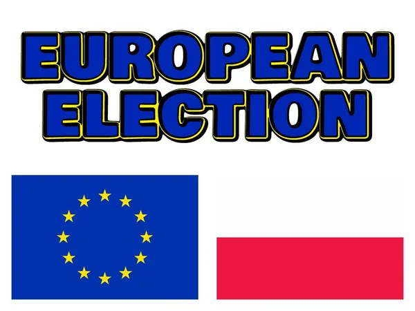 Európai Parlamenti Választások Európai Unió Zászlói Lengyelország — Stock Fotó