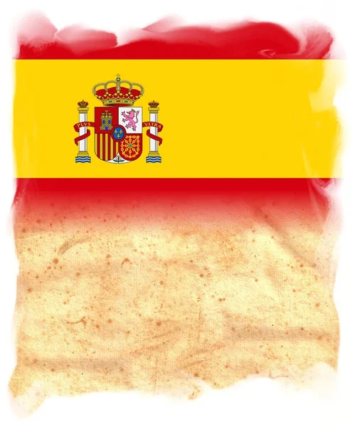 Spain Flag Original Vintage Parchment Paper Space Your Text Design — стокове фото