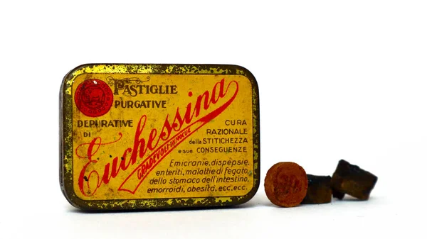 Milano Italien Mars 2022 Vintage 1930 Talet Euchessina Purgative Tabletter — Stockfoto