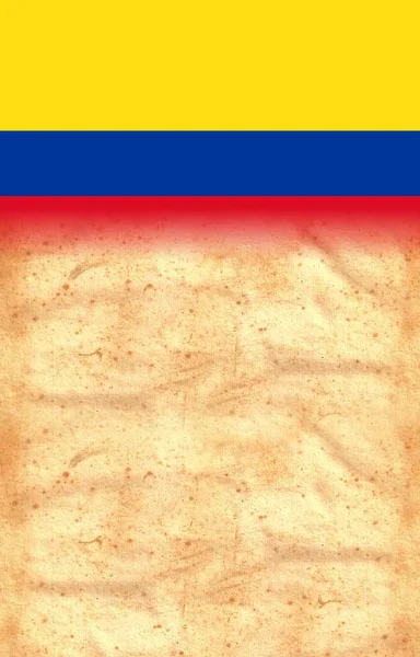 Colombia Flagge Auf Original Vintage Pergamentpapier Mit Platz Für Ihren — Stockfoto