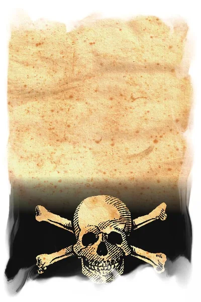 Ilustração Jolly Roger Crânio Símbolo Ossos Cruzados — Fotografia de Stock