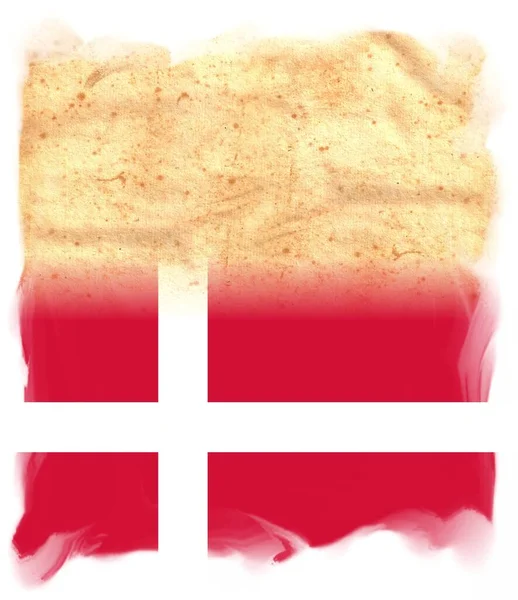 Dinamarca Bandera Sobre Papel Pergamino Vintage Original Con Espacio Para — Foto de Stock