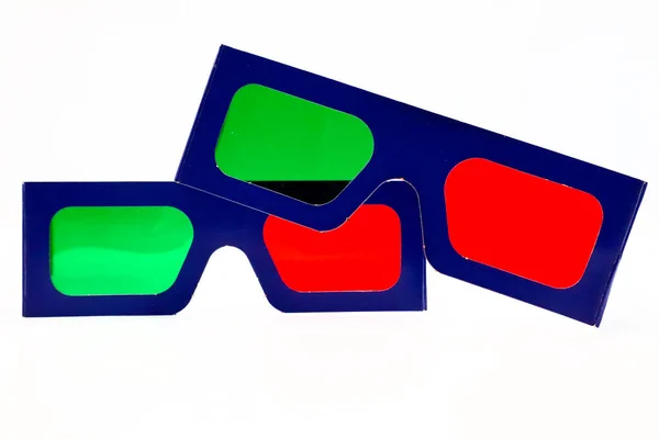 Anaglyph 3D绿色和红色眼镜 — 图库照片