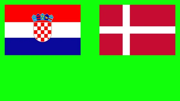 Kroátia Dánia Zászlók — Stock Fotó