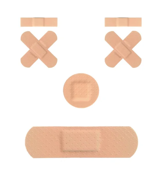 Close View Bandages Isolated White — Stock Photo, Image