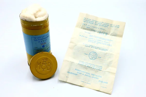 Πεσκάρα Ιταλία Απριλίου 2019 1943 Vintage Medicine Sulphapyridina 693 Κατασκευασμένο — Φωτογραφία Αρχείου