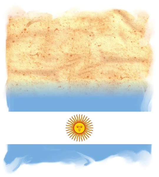 Флаг Argentina Оригинальной Винтажной Пергаментной Бумаге Пространством Текста Дизайна — стоковое фото