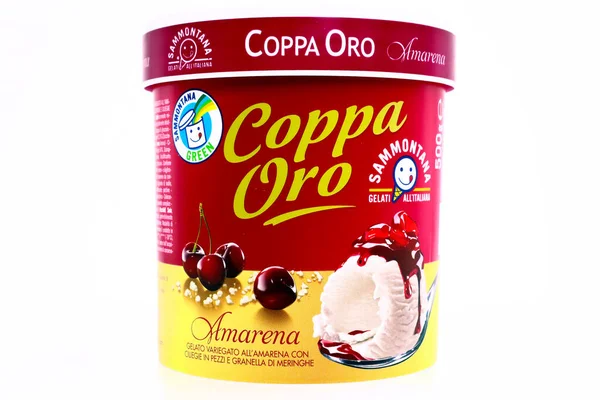 イタリアペスカーラ2021年2月7日 イタリア産アイスクリームとチェリー — ストック写真