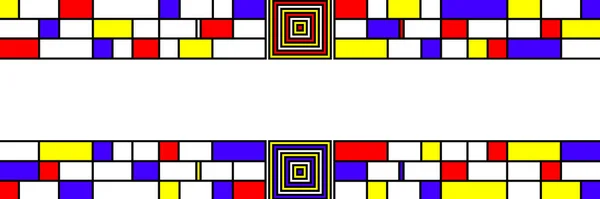 Kleurrijke Rechthoeken Mondrian Stijl — Stockfoto