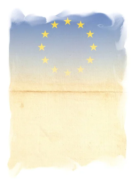 Tasarım Veya Metin Için Alanı Olan Avrupa Bayrağı — Stok fotoğraf