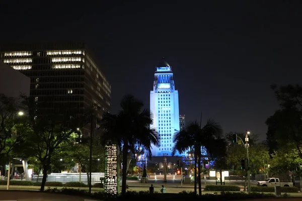 Los Angeles California May 2019 View City Hall Night Grand — Stock Photo, Image