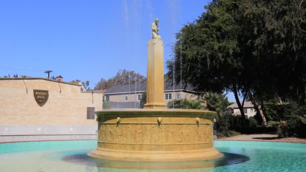 Beverly Hills California Ottobre 2019 Beverly Hills Electric Fountain Situata — Video Stock