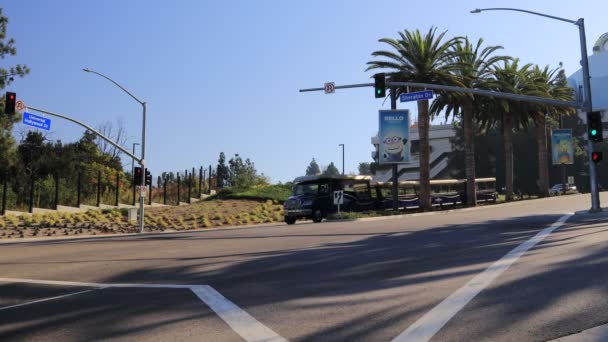 Universal City California Octubre 2019 Bus Shuttle Universal Studios Hollywood — Vídeos de Stock