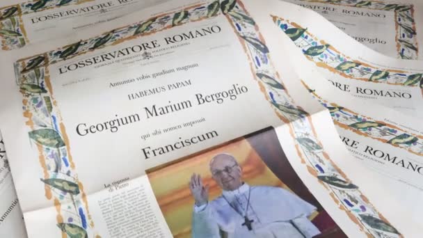 Vatikanstadt Heiliger Stuhl März 2013 Papstwahl Francis Sonderausgabe Der Offiziellen — Stockvideo