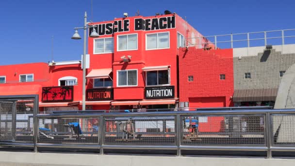 加利福尼亚州威尼斯海滩 2019年10月4日 加利福尼亚州洛杉矶威尼斯海滩木板路的Muscle海滩 — 图库视频影像
