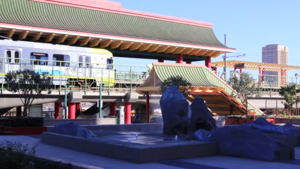 Los Angeles California Жовтня 2019 Metro Gold Line Chinatown Station — стокове відео