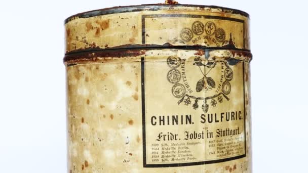 Rzym Włochy Lutego 2022 Vintage 1880 Chinin Sulfuric Fridr Jobst — Wideo stockowe