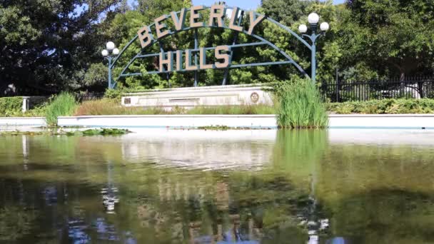Beverly Hills Kalifornien Mai 2019 Beverly Gardens Park Und Die — Stockvideo
