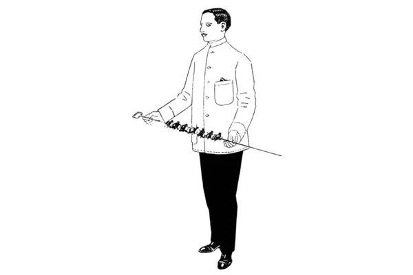 Man White Background Pencil Illustration — Stock Photo, Image