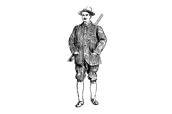 Muž Bílém Pozadí Ilustrace Tužkou — Stock fotografie