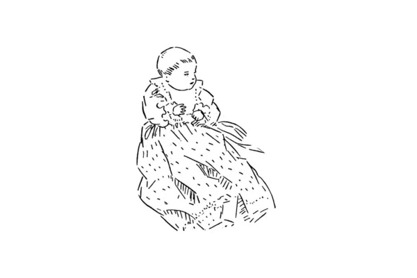 Векторна Ілюстрація Дівчини Сукні — стокове фото