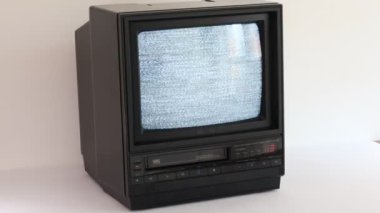 Retro Eski 1985 CRT TV ve VCR tek bir birim