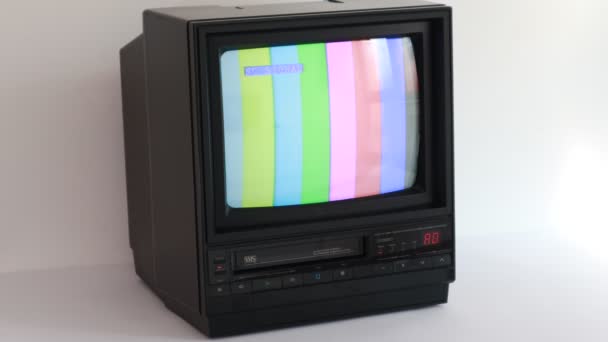 Retro Eski 1985 Crt Vcr Tek Bir Birim — Stok video