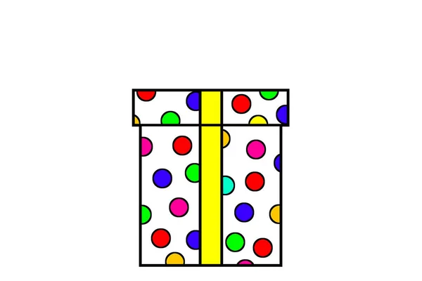 Kolorowe Pudełko Płaski Wzór Ilustracji — Zdjęcie stockowe