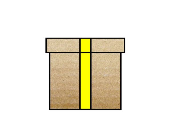Cardboard Gift Box White Background Icon — Stock Photo, Image
