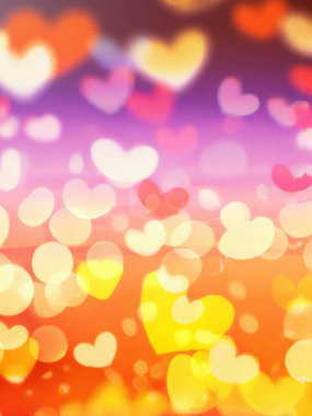 Renkli kalpler arka plan Aşk ve Sevgililer Günü konsepti