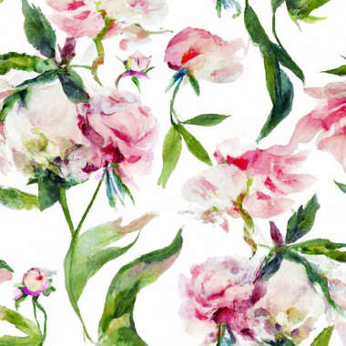 Soyut renkli çiçek tasarımı Dijital suluboya çizimi