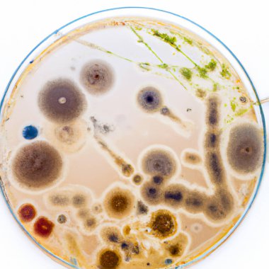 Bacteria and Virus cells close up on white background - Digital Illustration