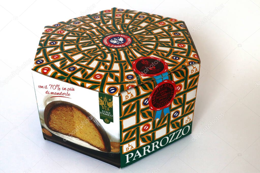 PARROZZO Traditional Cake with Almonds flour and covered with chocolate. Produced by Luigi D'Amico - Pescara (Abruzzo - Italy)