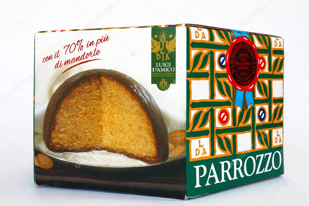 PARROZZO Traditional Cake with Almonds flour and covered with chocolate. Produced by Luigi D'Amico - Pescara (Abruzzo - Italy)