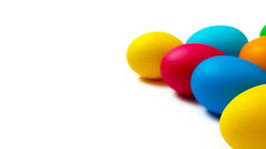 Colorful easter eggs isolated on a white background  Digital 3D Illustration
