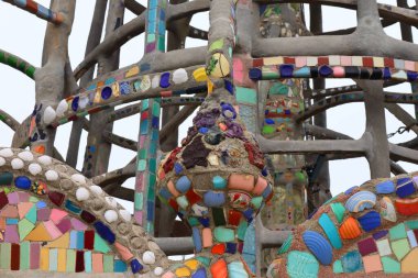 Simon Rodia 'nın WATTS Kuleleri, mimari yapılar, Simon Rodia State Historic Park, Los Angeles - ABD