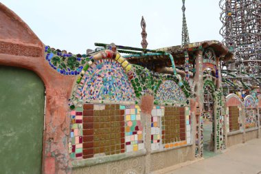 WATTS TOWERS by Simon Rodia, architectural structures, located in Simon Rodia State Historic Park, Los Angeles - California - USA clipart