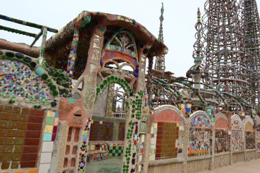 WATTS TOWERS by Simon Rodia, architectural structures, located in Simon Rodia State Historic Park, Los Angeles - California - USA clipart