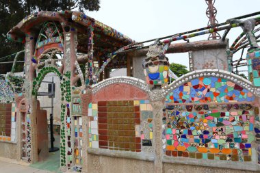 Simon Rodia 'nın WATTS Kuleleri, mimari yapılar, Simon Rodia State Historic Park, Los Angeles - ABD