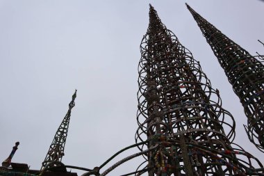 Simon Rodia 'nın WATTS Kuleleri, mimari yapılar, Simon Rodia State Historic Park, Los Angeles - ABD