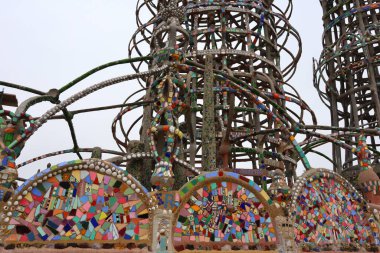 Simon Rodia 'nın WATTS Kuleleri, mimari yapılar, Simon Rodia State Historic Park, Los Angeles - ABD
